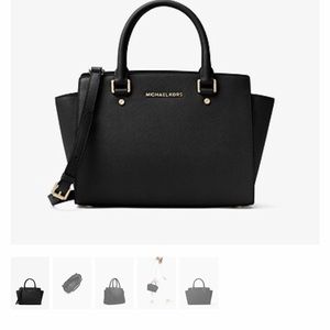 Michael Kors Selma Medium Satchel- Black